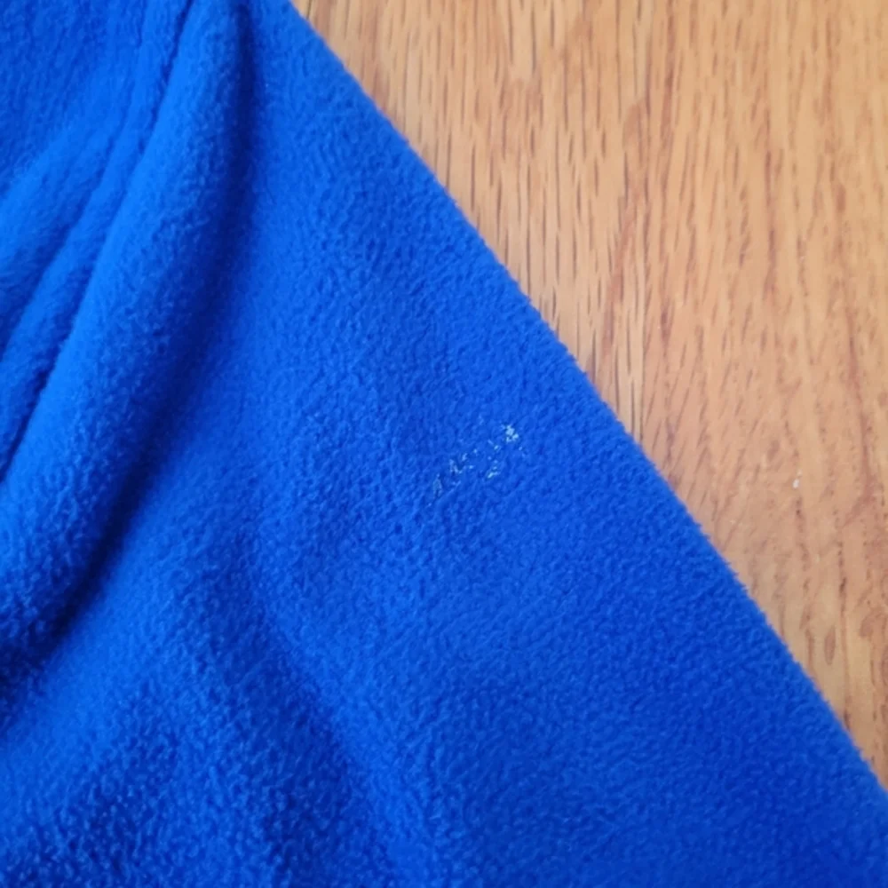 Lands‎ End Boys Fleece Quarter Zip Pullover Sz M Solid Royal Blue Outdoor Winter